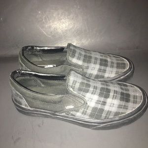 Grey and Black Plaid Vans